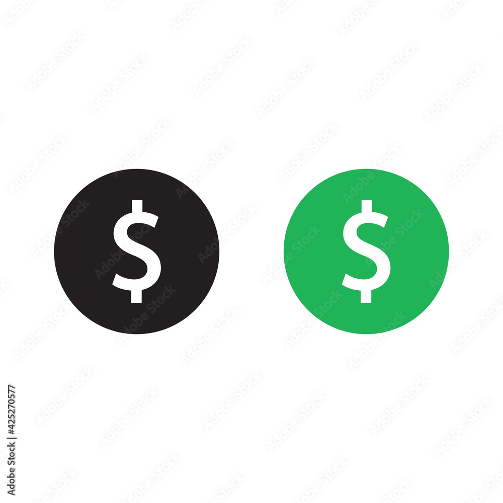 Flat dollar icon. Flat dollar icon.