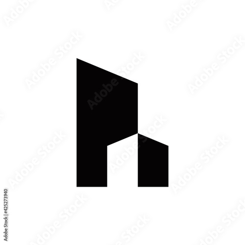 p initial building logo design vector template