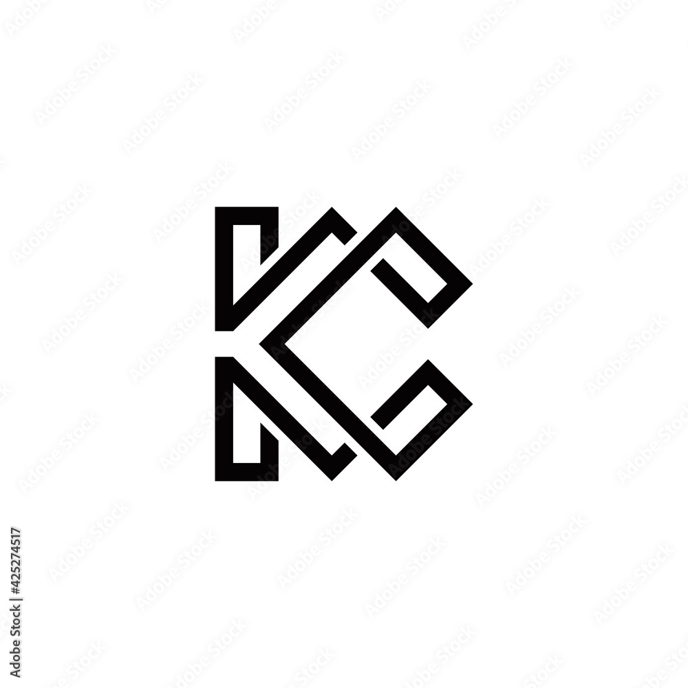 k c kc initial logo design vector template