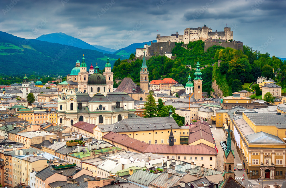 View of Salzburg cityscape Austria