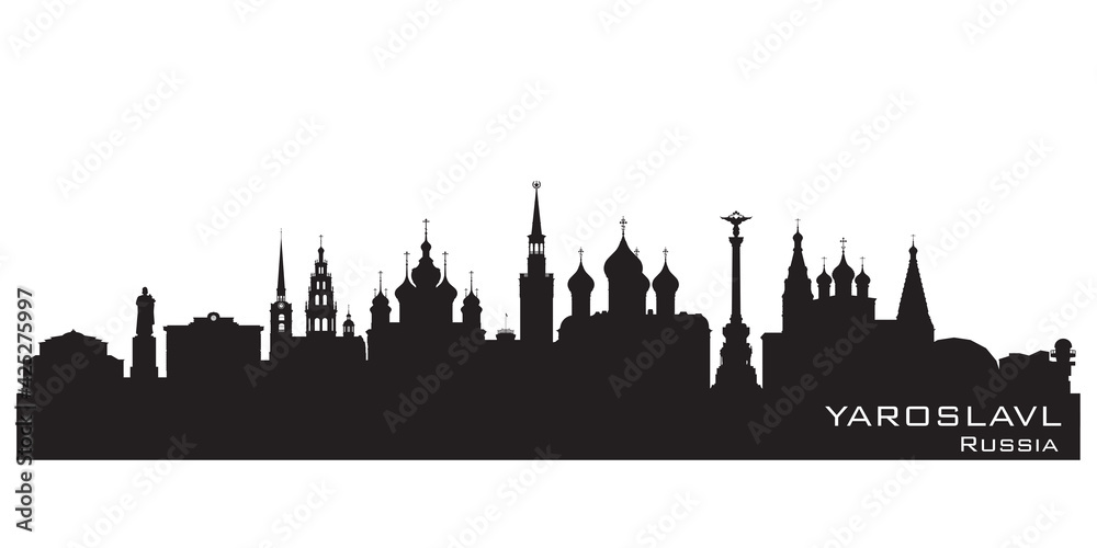 Yaroslavl Russia city skyline vector silhouette