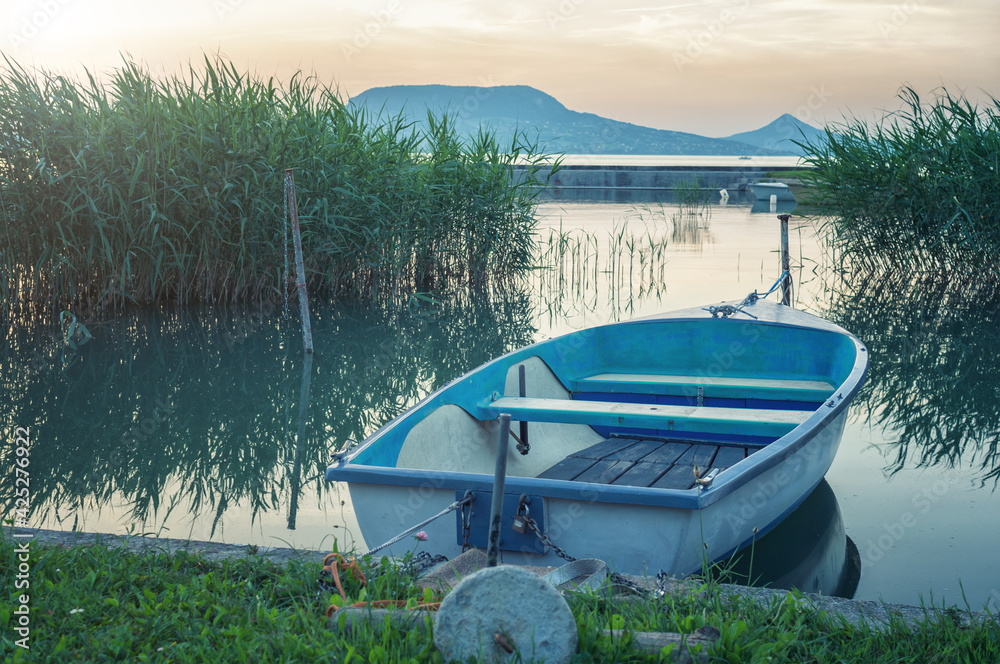 Boat at lake Balaton Hungary