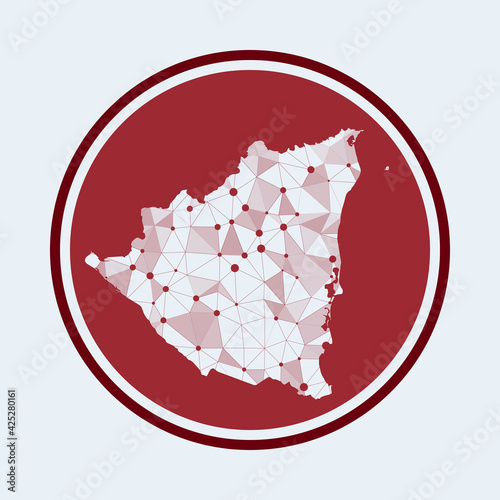 Nicaragua icon. Trendy tech logo of the country. Geometric mesh round design. Technology, internet, network, telecommunication concept. Vector illustration.
