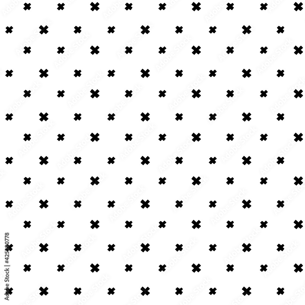 Cross simple pattern. Plus vector seamless backdrop. Hand drawn repeat print