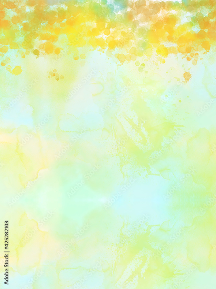 Obraz 水彩タッチのイエローグリーン系の爽やかな背景イラスト