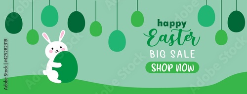 easter card with bunny and eggs