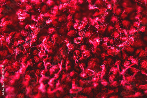 Soft towel high detailed texture and red surface background