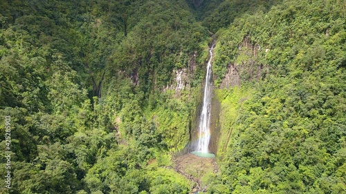 Aerial view of the Carbet Falls in Guadeloupe