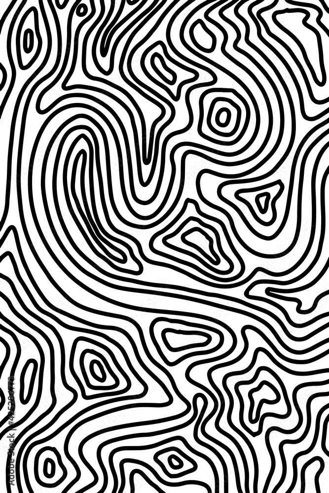 Black and white wave pattern. Abstract background. Vector illustration.