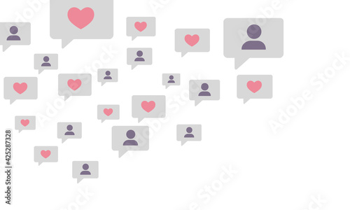 Image of many likes and followers Vector illustration icon