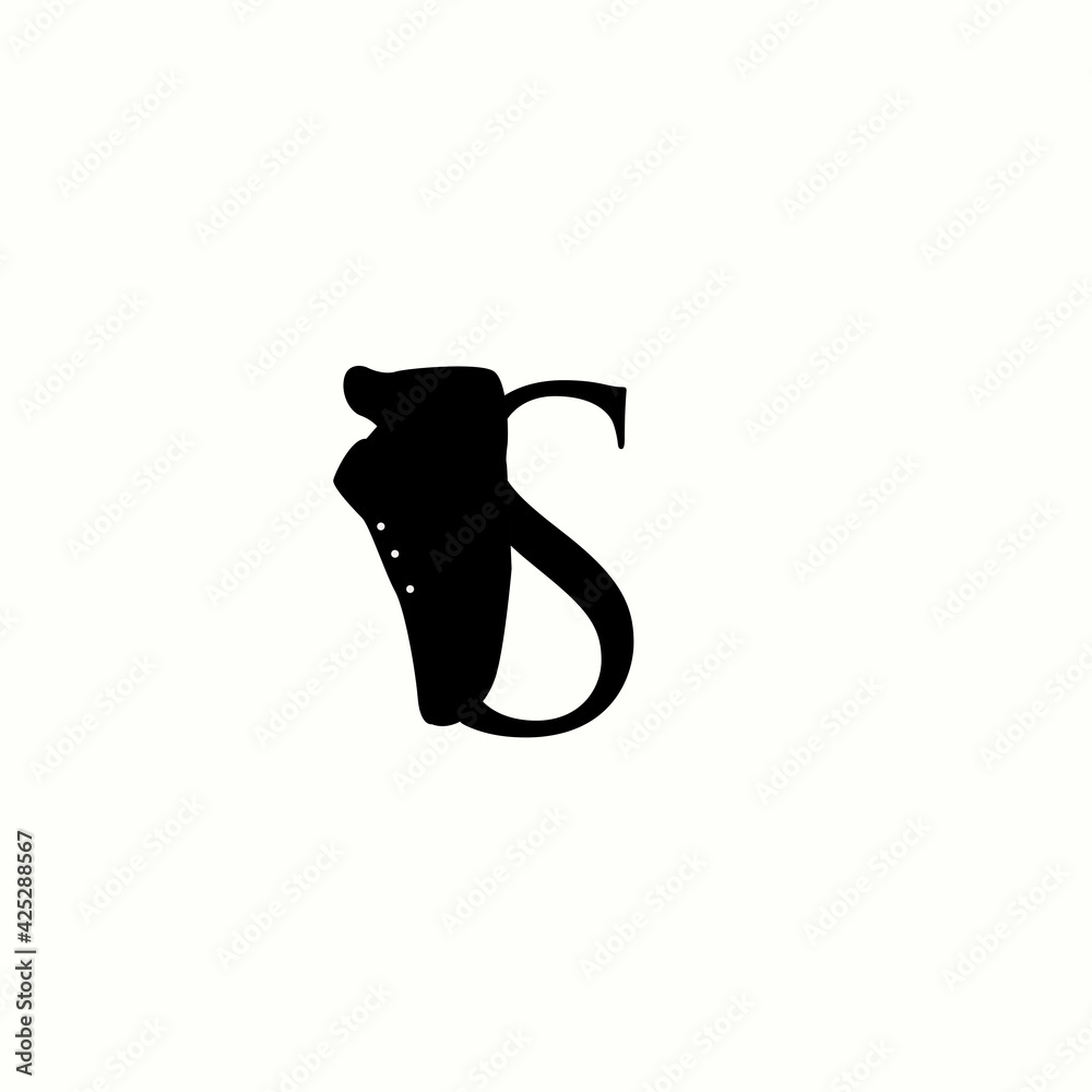 logo letter s with icon shoes man vector design logo letter s with icon shoes man vector design