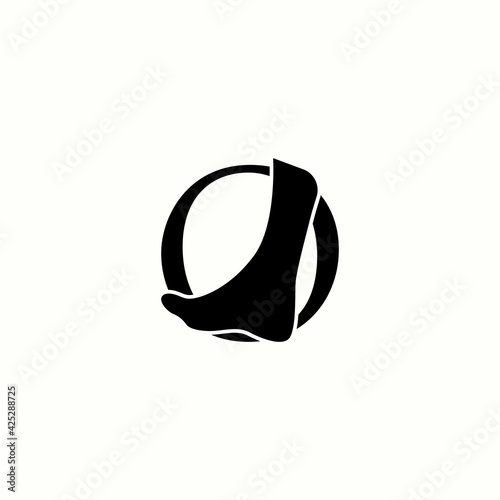 logo letter o with icon foot vector design