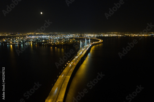 Evening St. Petersburg from a drone
