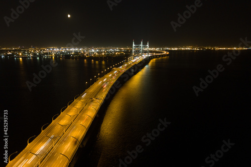 Evening St. Petersburg from a drone