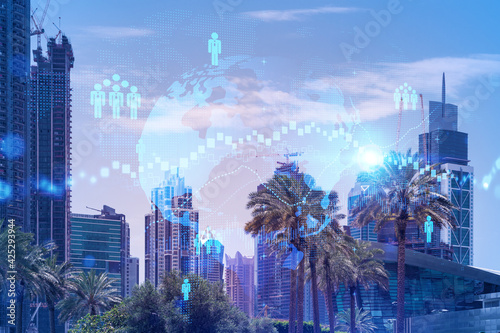 Photography Panoramic view skyscrapers