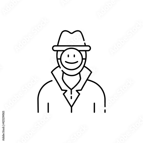 Illegal to impersonate olor line icon. Pictogram for web page, mobile app, promo.