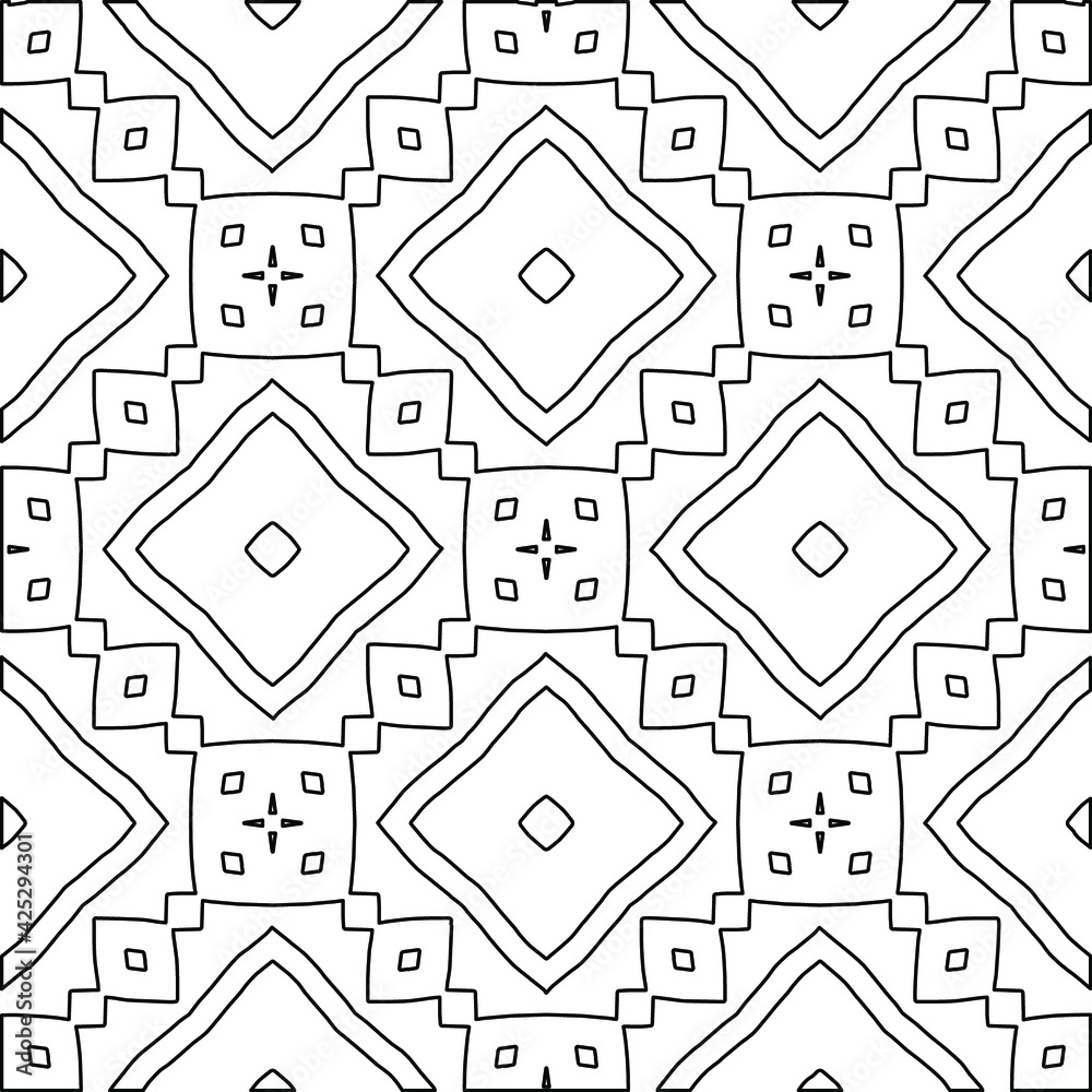 Geometric vector pattern with triangular elements. Seamless abstract ornament for wallpapers and backgrounds. Black and white colors. Geometric vector pattern with triangular elements. Seamless abstract ornament for wallpapers and backgrounds. Black and white colors.