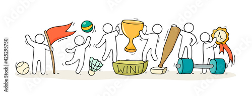 Sketch of sport class with little people.