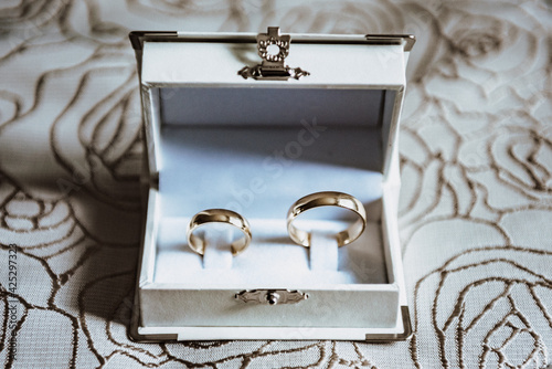 wedding rings in a box
