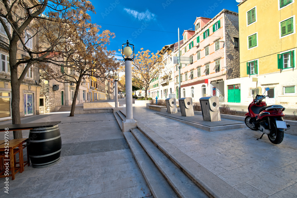 Sibenik. Historic street view of Town of Sibenik