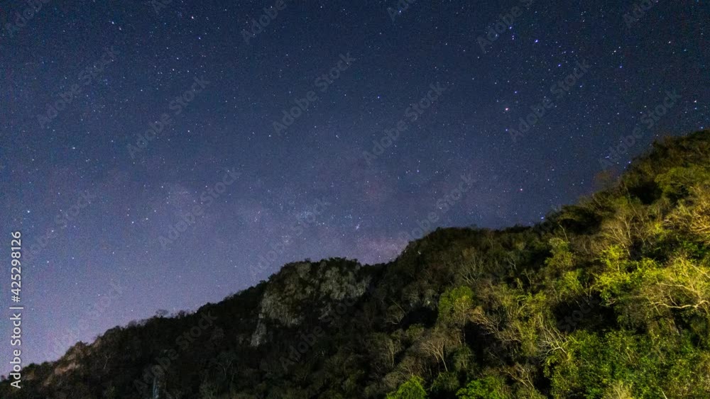 beautiful milky way over natural mountain in forest with star field in space with and dark sky before sunrise in morning beautiful milky way over natural mountain in forest with star field in space with and dark sky before sunrise in morning