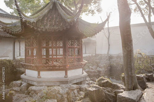 View of Humble Administrator Garden(Zhuozheng Garden) built in 1517 is a classical garden,a UNESCO World Heritage Site and is the most famous of the gardens of Suzhou. photo