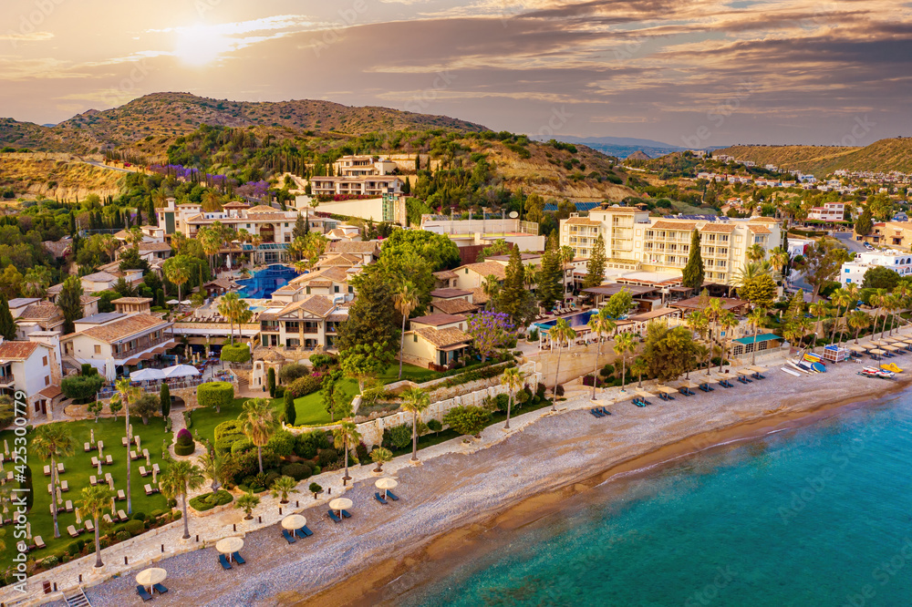 Cyprus Beach Pissouri Resort Top View Panorama Of The City Of 