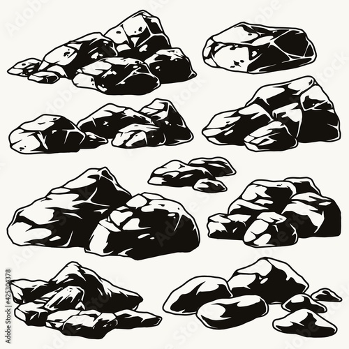 Big collection of stones and rocks