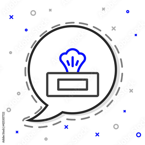 Line Wet wipe pack icon isolated on white background. Colorful outline concept. Vector