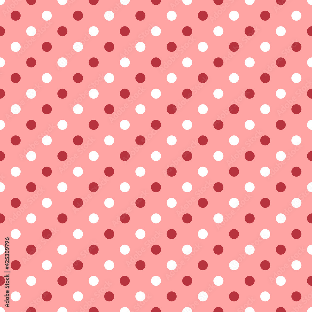 Vintage polka dots in vanilla pink tones