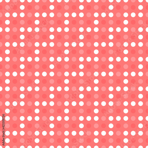 Matrix polka dots in coral pink tones