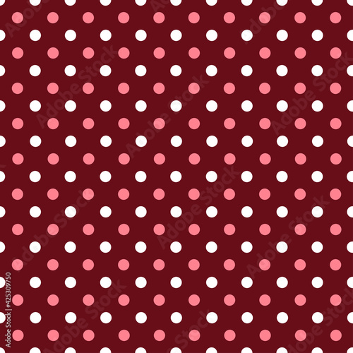 Vintage polka dots in burgundy pink tones