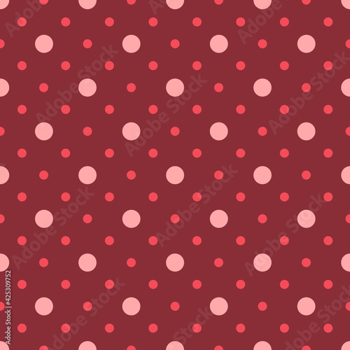 Vintage polka dots in burgundy pink tones