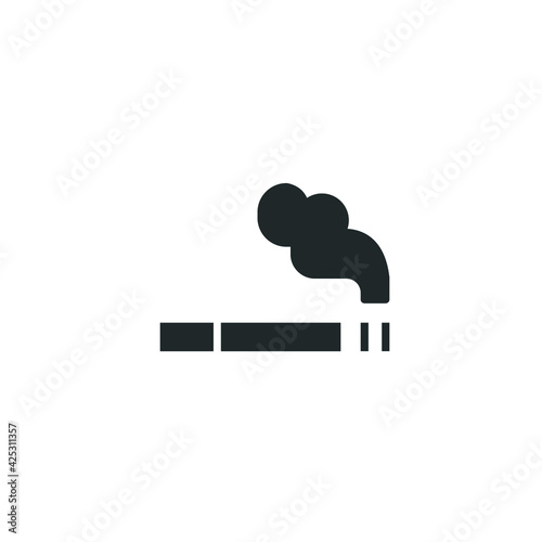 smoking icon solid style. Cigarette  for smoke area ban logo. tobacco and cigar is allowed zone warning. Vector illustration. design on white background. EPS 10