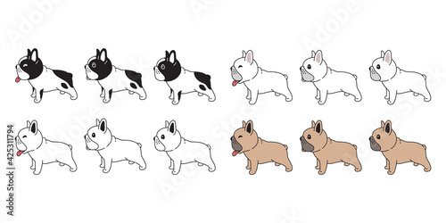 dog vector french bulldog icon puppy pet breed paw character cartoon symbol scarf doodle illustration design