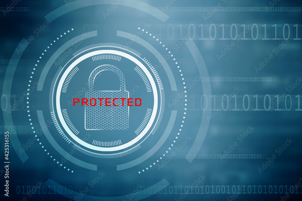 2d illustration Safety concept: Closed Padlock on digital background 2d illustration Safety concept: Closed Padlock on digital background