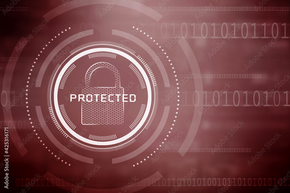 2d illustration Safety concept: Closed Padlock on digital background 2d illustration Safety concept: Closed Padlock on digital background