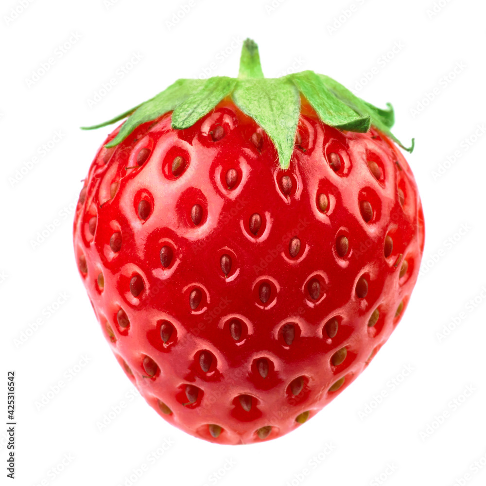 Studio macro shot of Fresh strawberry isolated on white background Studio macro shot of Fresh strawberry isolated on white background