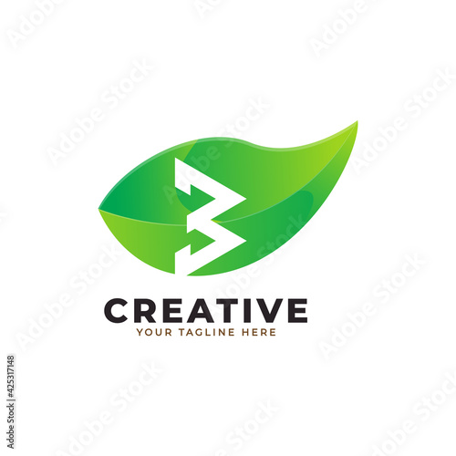 Nature Green Leaf Letter B Logo Design. monogram logo. Green Leaves Alphabet Icon. Usable for Business, Science, Healthcare, Medical and Nature Logos.Flat Vector Logo Design Template Element. Eps10 