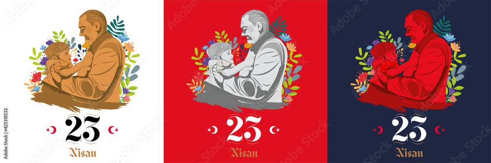 April 23, National Sovereignty and Children's Day Celebration. Translate: 23 Nisan Ulusal Egemenlik ve Çocuk Bayramı Kutlu Olsun. April 23, National Sovereignty and Children's Day Celebration. Translate: 23 Nisan Ulusal Egemenlik ve Çocuk Bayramı Kutlu Olsun.