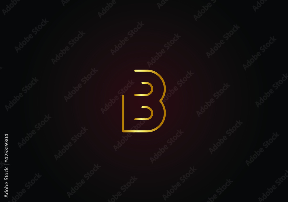 Initial Gold letters bb linked monogram logo vector. Business logo monogram with two overlap letters inside circle isolated on black background Initial Gold letters bb linked monogram logo vector. Business logo monogram with two overlap letters inside circle isolated on black background