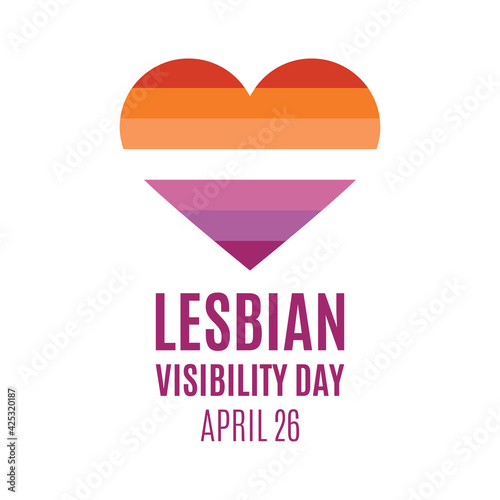 Lesbian Visibility Day vector. Lesbian flag in heart shape icon vector isolated on a white background. Lesbian Visibility Day Poster, April 26. Important day