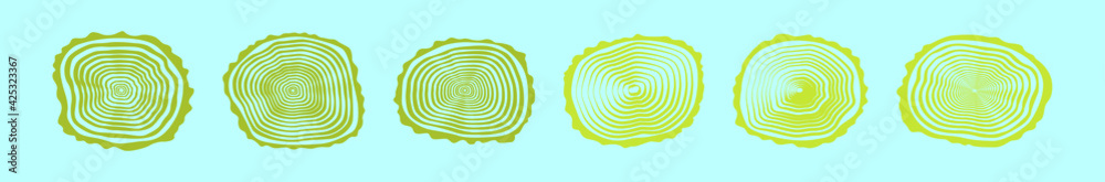 Fototapeta premium set of wood log cartoon icon design template with various models. vector illustration isolated on blue background