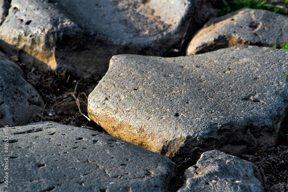 Appia Antica, Rome, detail of the ancient Roman pavement. Appia Antica, Rome, detail of the ancient Roman pavement.