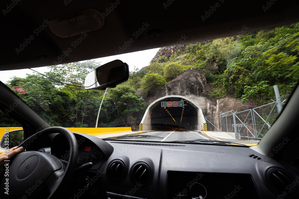 Going into Gualanday Tunnel in ibague Colombia
