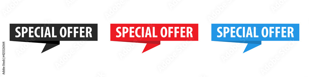 Special Offer - Origami Speech Bubble. Vector banner. Label set Special Offer - Origami Speech Bubble. Vector banner. Label set