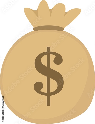 Vector emoticon illustration of a money bag
