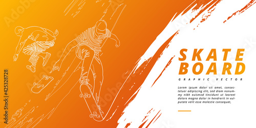 Skateboard illustration vector design layout