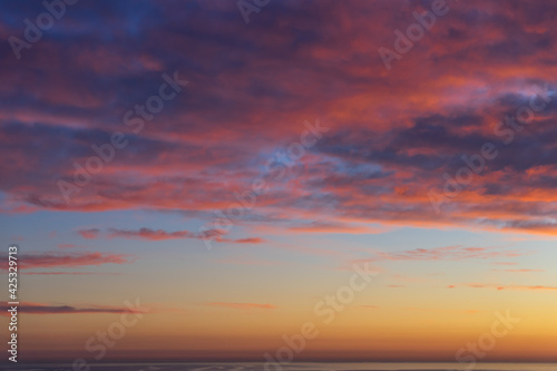 beautiful sky and warm mediterranean light at sunset