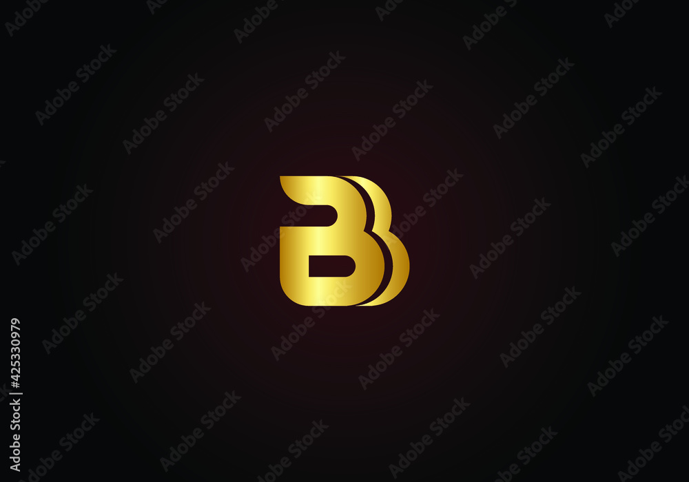 Initial Gold letters bb linked monogram logo vector. Business logo monogram with two overlap letters inside circle isolated on black background Initial Gold letters bb linked monogram logo vector. Business logo monogram with two overlap letters inside circle isolated on black background
